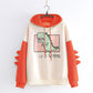 Dinosaur Oversized Cartoon Hoodie Women Fashion Sweatshirt Casual Print Korean Style Thicken Sweatshirt Winter Dino Hoodie Tops