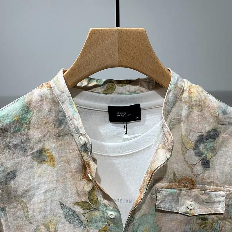 Shirt Men's Summer Flower Shirt Youth Trend Loose Personality Shirt In The Sleeve Casual Shirt