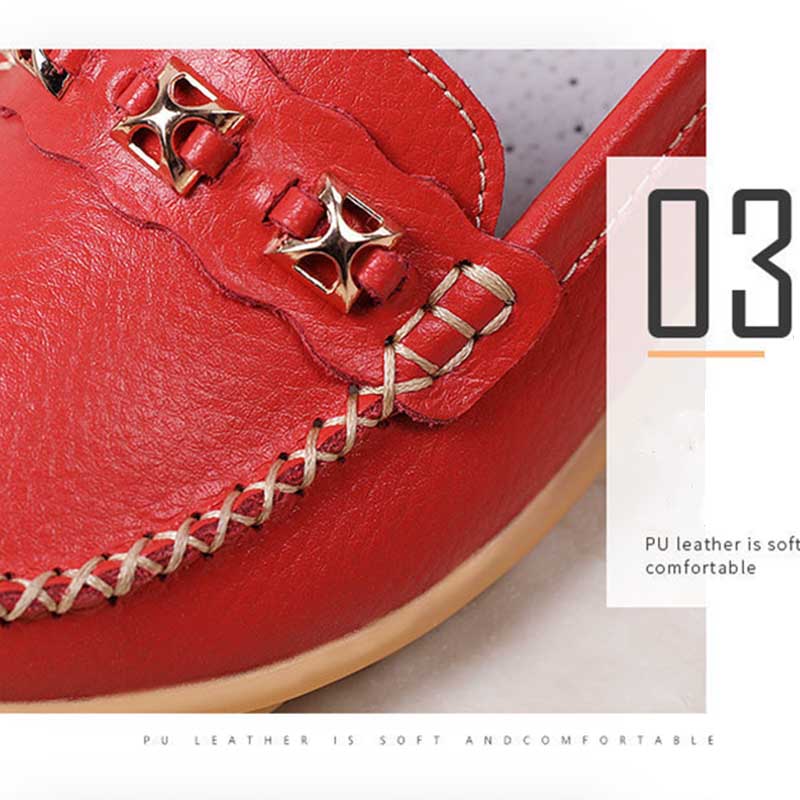 Spring and Autumn Soft Bottom Mother Shoes Beef Tendon Bottom Women's Shoes Flat Beanie Shoes Non-slip Comfortable Shoes