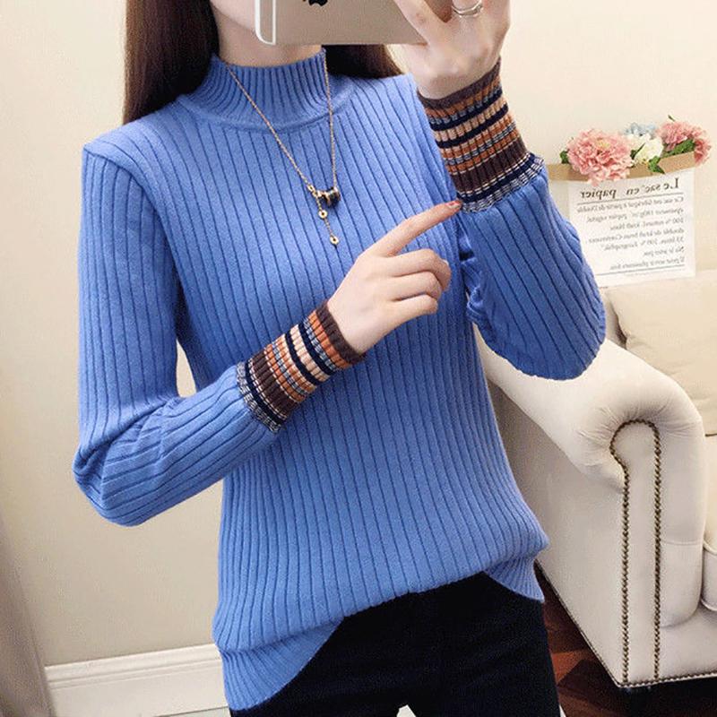 Half Turtleneck Sweater Autumn and Winter Fashion Sexy Slim Slimming Bottoming Shirt