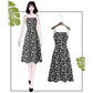 Pofulove Women's Little Daisy Floral Dress Summer Sleeveless slip dress  Midi Sexy A-line ruffled Spaghetti Strap Dress