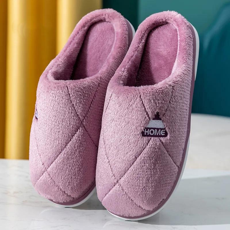 Winter Home Slippers Unisex Cartoon Cat Shoes Non-slip Soft Winter Warm House Slippers Indoor Bedroom Couples Floor Shoes