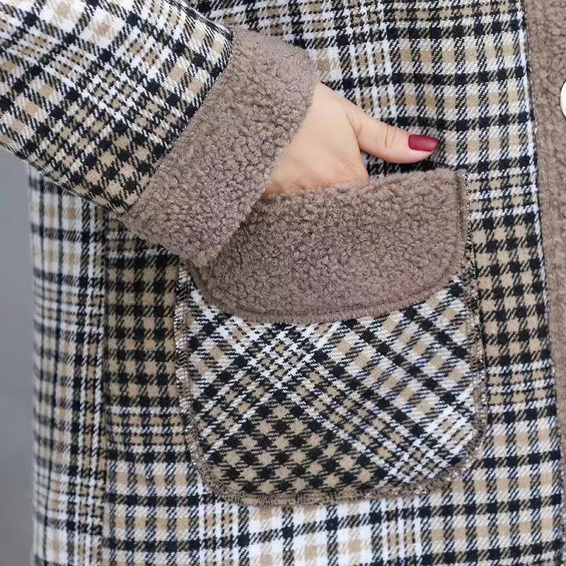 Mother Autumn Lamb Wool Coat Coat Middle-aged Women Thickened Grain Fleece Coat Middle-aged and Elderly Autumn and Winter Fur