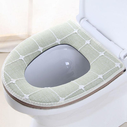 Cute Retro Breathable Toilet Seat Cushion Universal Household Zipper Waterproof Toilet Seat Toilet Cover