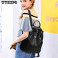 Backpack Female Trend Korean Wild Fashion Travel Bag Pu Soft Leather Lady Bag School Bag Backpack Female