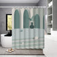 Bathroom Shower Curtain 150*180cm Waterproof Cloth Bathroom Shower Curtain Hanging Curtain Thickening Mold-proof Partition Curtain Free Perforation