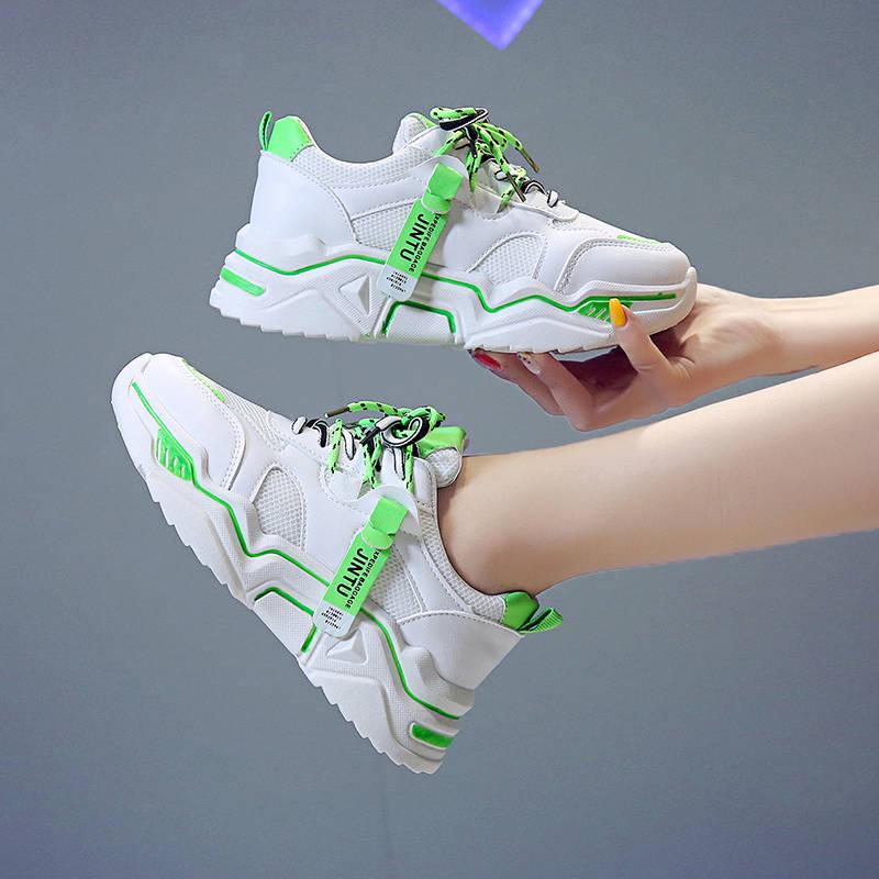 Women's Dad Sneakers Shoes Woman Sneakers Lace Up Platform Ladies Shoes Walking Female Footwear