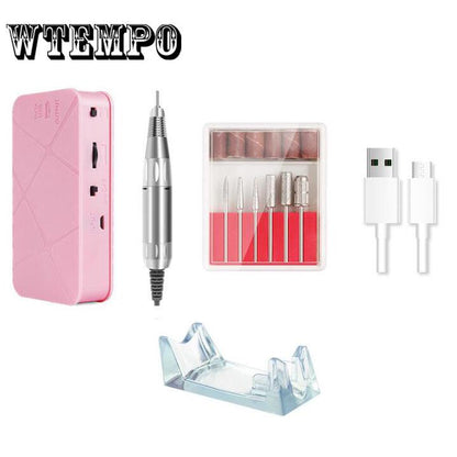 Electric Manicure Machine Nail Drill Bit Pen Gel Polish File Mill Step Up USB Cable