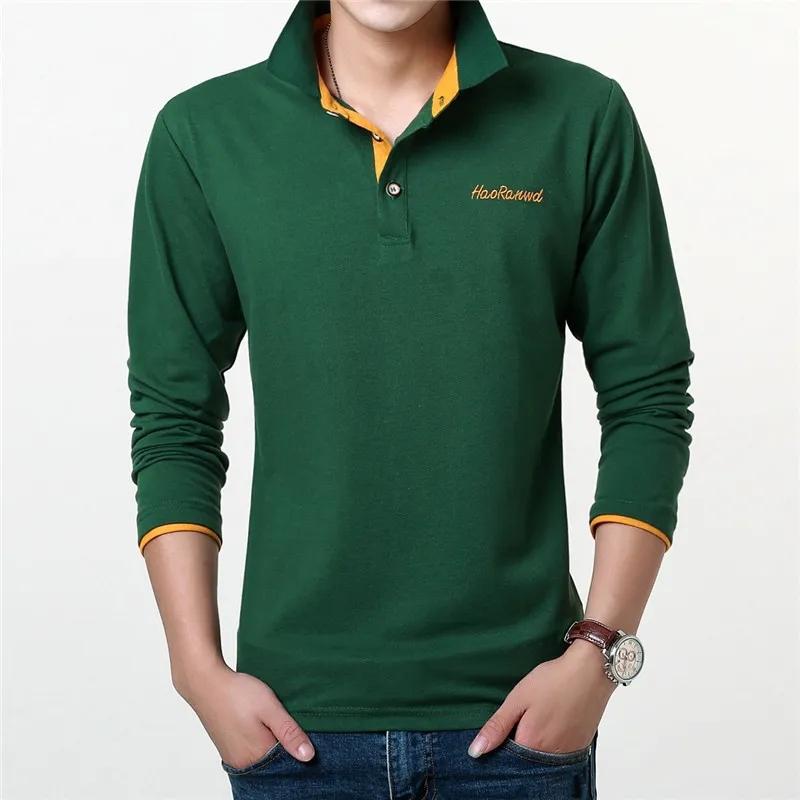 Long-sleeved T-shirt Men's Lapel Business Polo Shirt Spring Casual Solid Color Bottoming Shirt Outdoor Sports Work Top