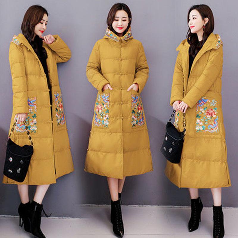 Women's Down Padded Jacket Mid-length Winter Warmth Thick Padded Coat Was Thin Over The Knee Coat
