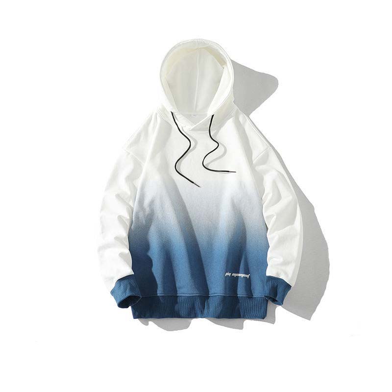 Gradient Sweater Men's Casual Sweater Spring and Autumn Loose Hooded Coat