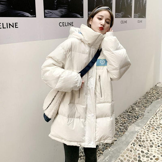 Winter Women's Mid-length Loose Casual Cotton Coat Bread Coat Cotton Coat Thick Coat Students
