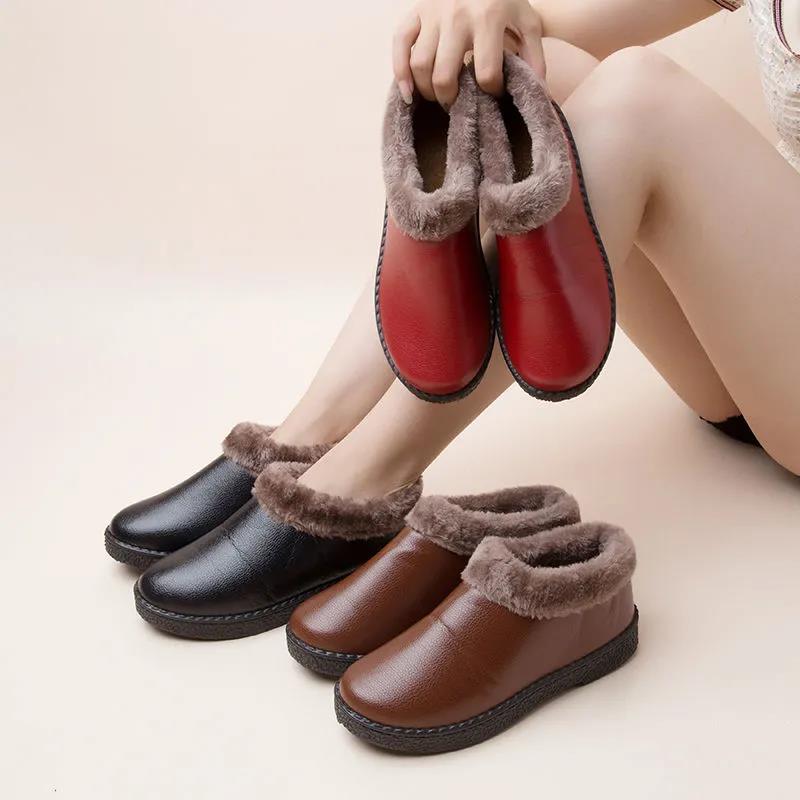 Winter Women's Cotton Shoes Non-slip Wear-resistant Waterproof Cold and Warm Cotton Shoes Plus Velvet Padded Shoes