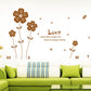 Living room bedroom decorated brown flowers wall stickers sofa TV background romantic love wallpaper