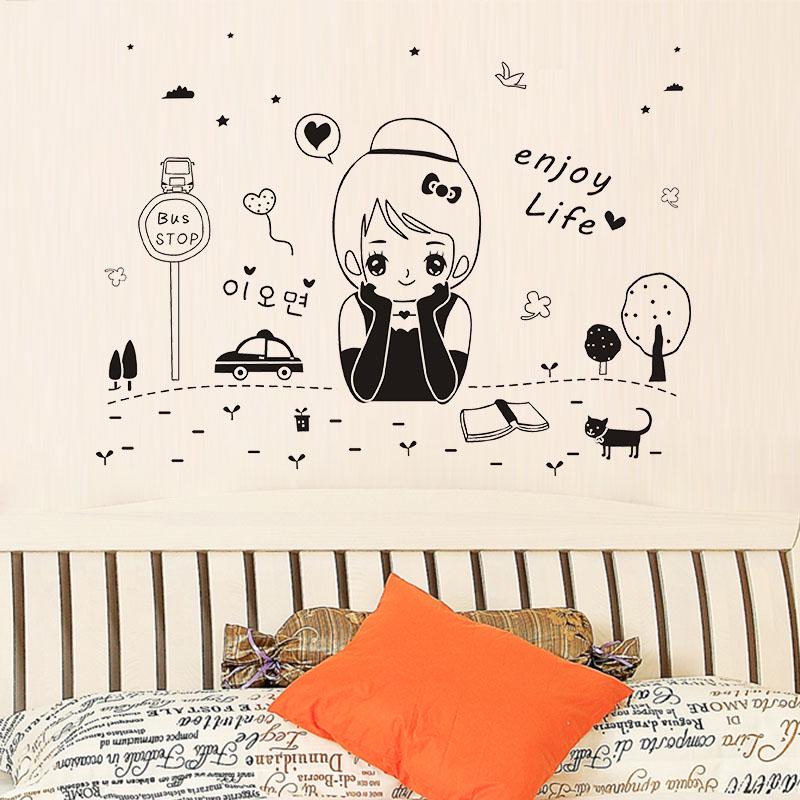[Wall sticker ]Diy Home Decor Cute Mymoe Girls Wall Stickers For Children 'S Rooms Vinilos Kids Deca
