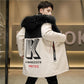 Winter Fashion Trend Cold-proof Cotton Coat Men's Mid-length Plus Velvet Padded Parker