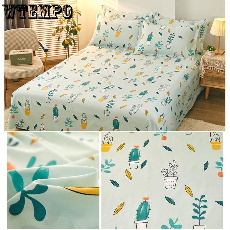 Spring Summer Household Bedding Large Single Piece of Bed Sheet Cotton Single Double Double Printed Bed Sheet
