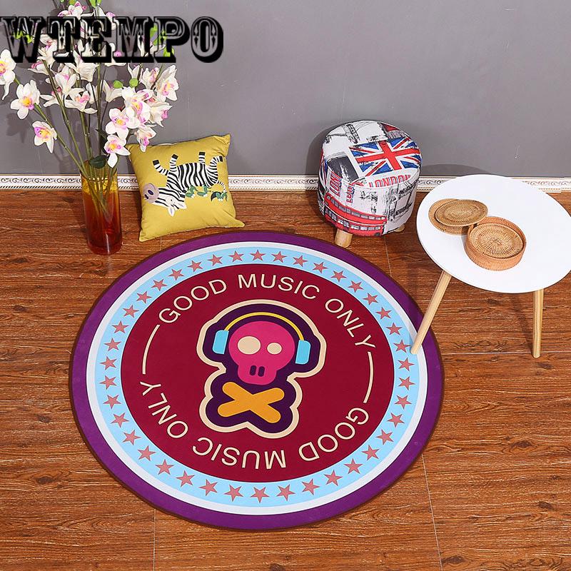 Round Carpet Cartoon Pattern Carpet Household Anti-slip Mat Living Room Carpet Bedroom Carpet Nordic