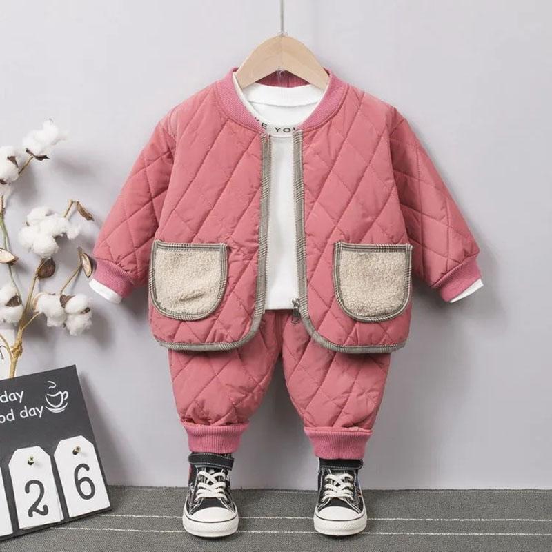 Children's Clothing Boys and Girls Cotton Clothing Suits Cotton Clothing Autumn and Winter Korean Two-piece Set Casual Wear Loose