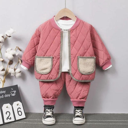 Children's Clothing Boys and Girls Cotton Clothing Suits Cotton Clothing Autumn and Winter Korean Two-piece Set Casual Wear Loose