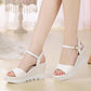 Summer Sandals Women's Platform Platform High-heeled Platform Belt Buckle Mid-heel High-heeled Sandals Women's Platform High-heeled Sandals