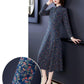 Large Size Long Sleeve Dress Middle-aged Women's Temperament Lady's Long Dress