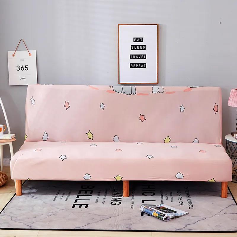 Universal Full Cover Sofa Bed Cover Simple Folding Armrestless Elastic Sofa Cover Fabric All-inclusive Universal Cover