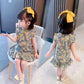 Children Dress Spring Summer Broken Flower Kids Clothing  Baby Girls Clothing Sleeveless Cheongsam Dress Girl