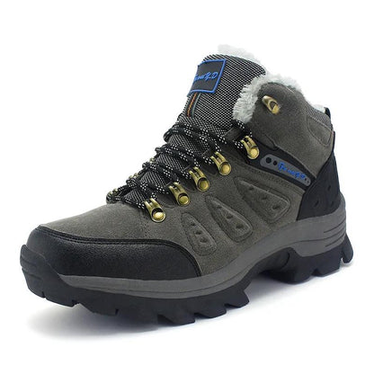 Men's Outdoor High-top Hiking Shoes Winter Plus Velvet Warm Snow Boots Waterproof Non-slip Wear-resistant Hiking Shoes