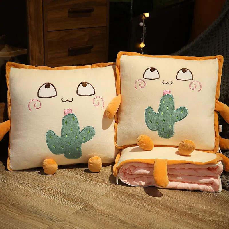 Doll Pillow Quilt Dual-use Office Nap Small Pillow Blanket Two-in-one Four-season Pillow