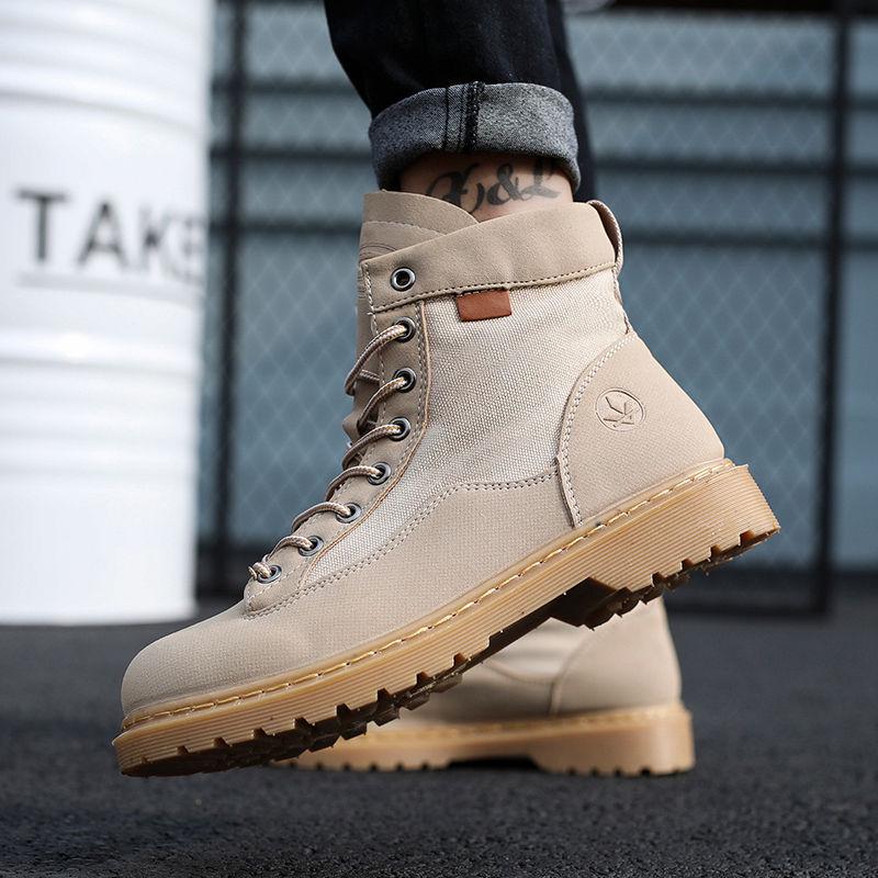 Men Boots Anti-Skidding Leather Shoes Men Autumn Winter Men Shoes Short Snow Boots Durable Outsole