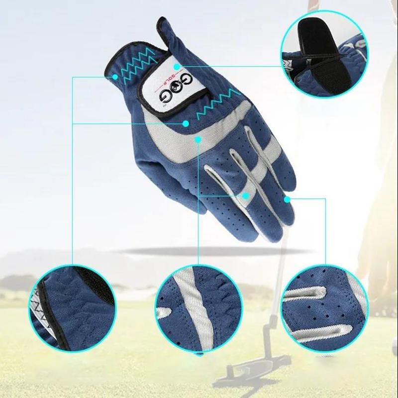 A Pair of Golf Gloves Wear-resistant Breathable Blue Training Golf Gloves Left and Right Hands