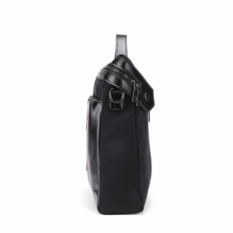 Business Briefcase Men Black Red PU Leather Joker Zipper Waterproof Handbag Shoulder Crossbody Bags