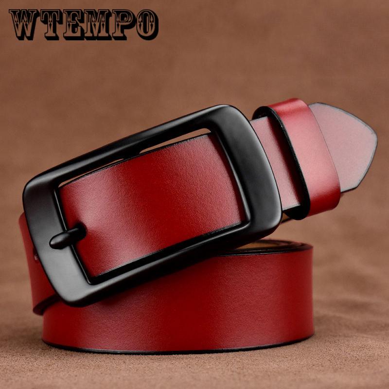 Leather Belts for Women Jeans Strap Vintage Metal Pin Buckle Fashion Style Trouser Cummerbunds