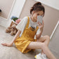 1 pcs Overalls Women's Shorts Student Wild Loose Large Size Casual Wide Leg Jumpsuit Suspenders Tide