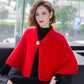 Cloak-style Outer Solid Color Shawl Jacket Women's All-match Cardigan with Temperament Shawl To Keep Warm and Comfortable