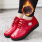 Autumn and Winter Women Fleece Cotton Shoes Casual Leather Shoes Women's Shoes All-match Mother Shoes