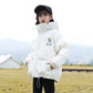 Girls' Winter Warm Down Jacket Glossy Disposable Cotton Clothes Short Padded Windproof Hooded Jacket