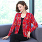 Long-sleeved Short Cardigan Women's 3D Flower Print Sweater Coat Large Size Wool Coat Knitwear