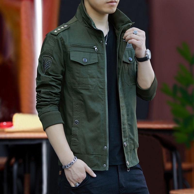 Autumn Men's Bomber Jackets Casual Male Outwear Windbreaker Stand Collar Jacket Mens Baseball Coats