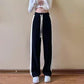 Sports pants spring and autumn striped color contrast loose and thin high waist vertical straight pants casual wide leg pants women