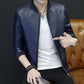Plus size men's jacket spring and autumn leather men's casual jacket leather jacket