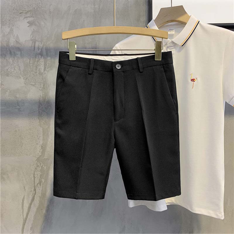 Summer Five-point Pants Shorts Trousers All-match Solid Color Non-iron Summer Thin Casual Pants Men