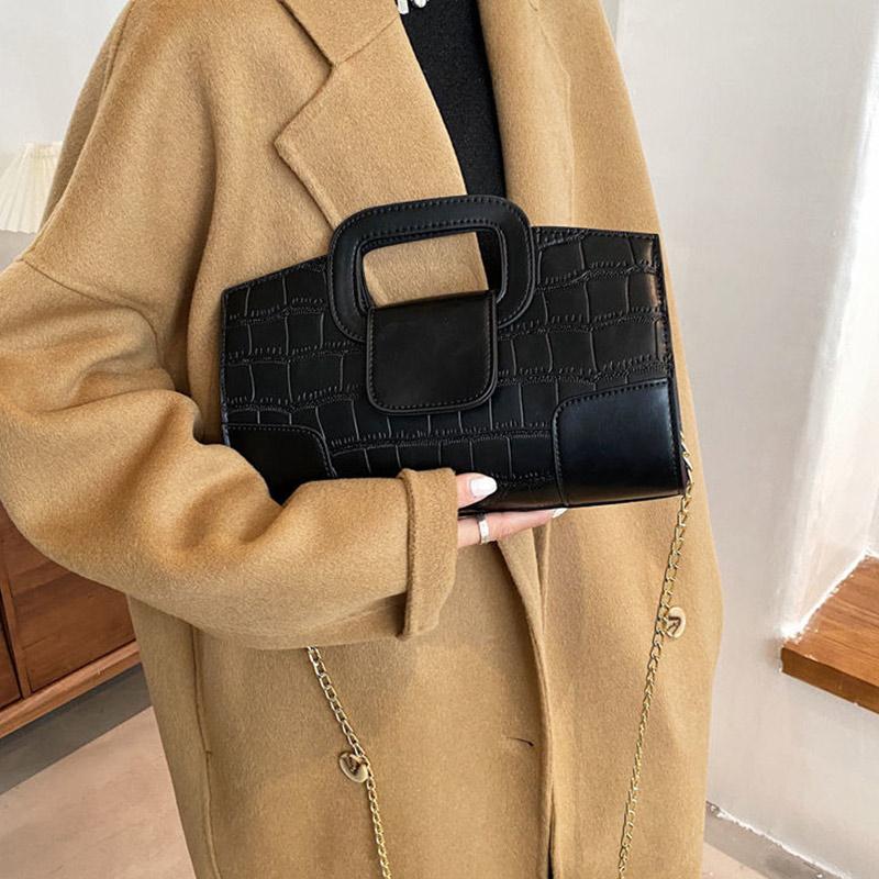 Ladies Chain Bag Trendy Fashion All-match Messenger Bag Elegant Hand-held Small Square Bag