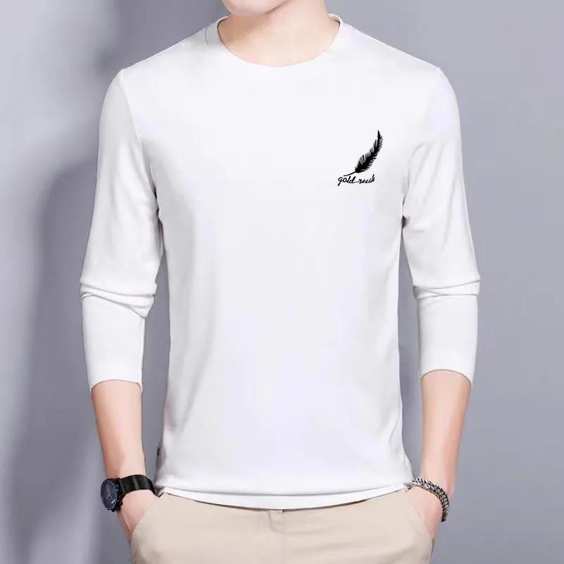 Spring and Autumn Long-sleeved T-shirt Men's Underwear Men's Bottoming Shirt Men's T-shirt Autumn Clothes Black and White Men's Clothing Men's