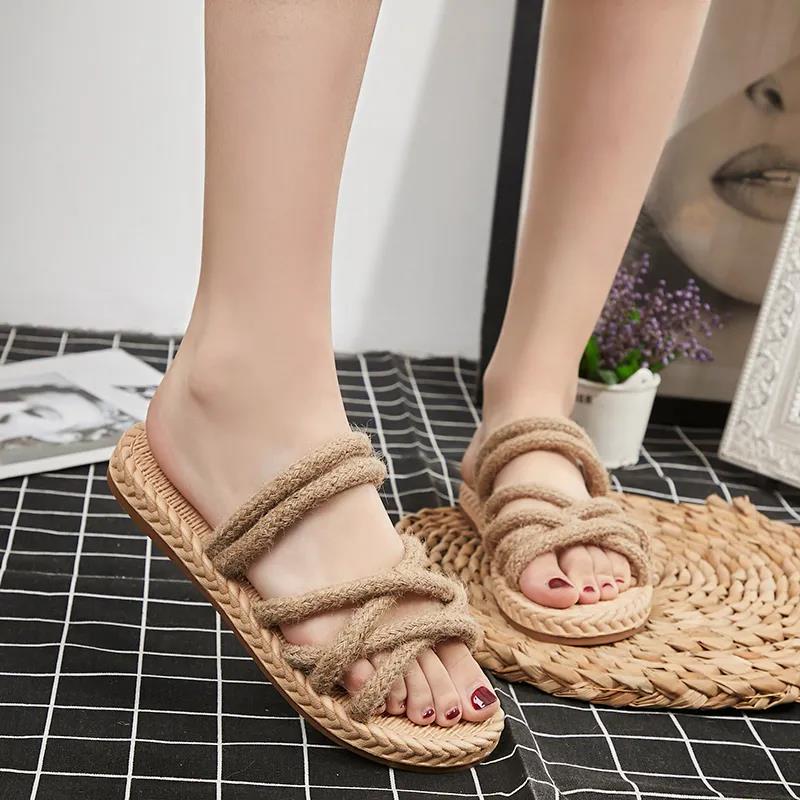 Super Good-looking Roman Sandals, Women's Hemp Rope, Two-wear Slippers, Women's Shoes, Summer Students All-match