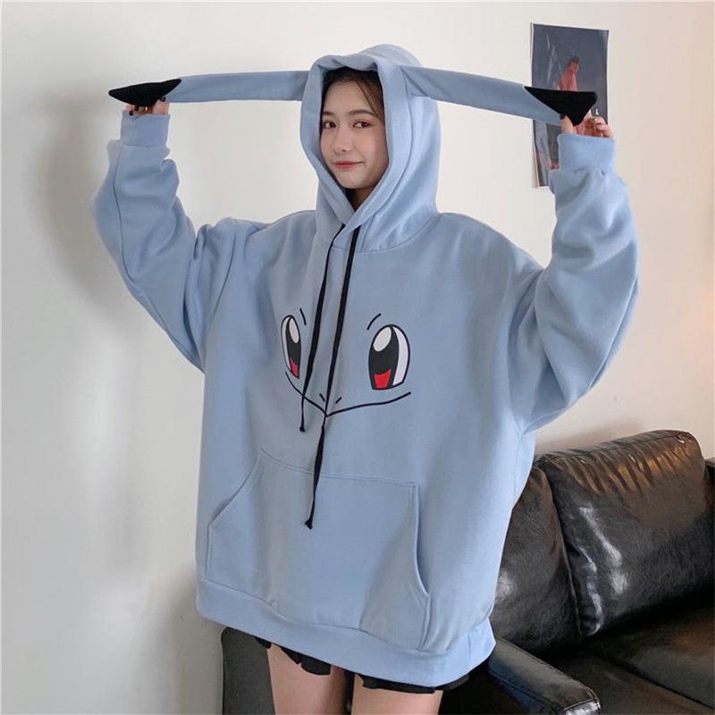 Thin Velvet Models with Different Personalities Niche Girlfriends OutfitFour Sisters Outfit Party Party Hooded Ear Sweater
