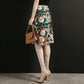 Exquisitely Floral Embroidered Water-soluble Lace Skirt Women's Knee Skirt High-quality Mesh Bag Hip A-line Skirt Retro Pattern Mid-length Skirt