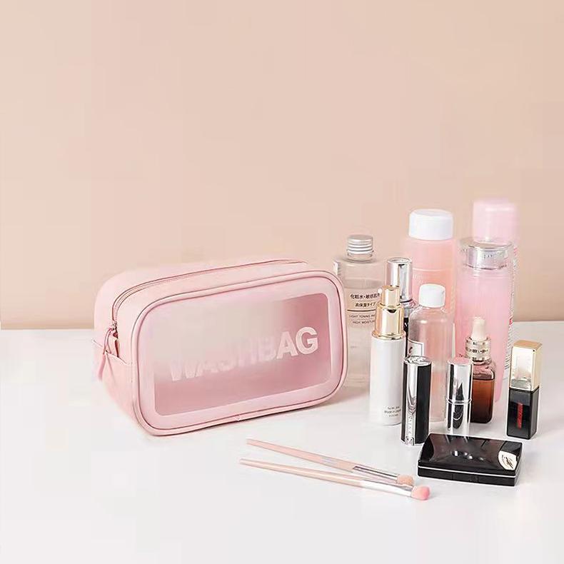 Female Waterproof Transparent Cosmetic Bag Large Capacity Travel Bag Portable Toilet Bag Cosmetic Storage Bag Makeup Bag Organizer