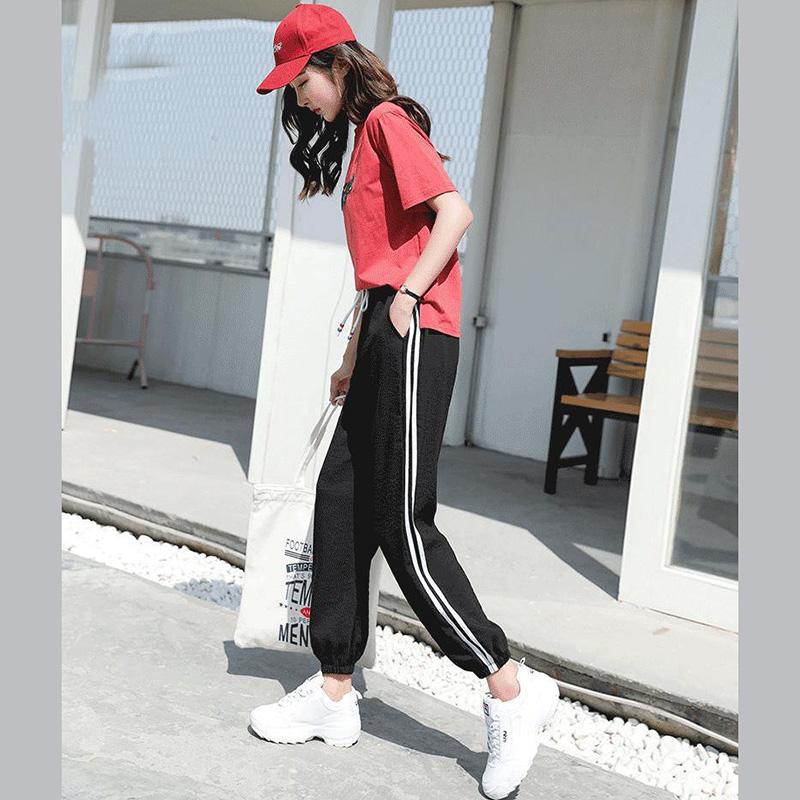 WTEMPO Women Elastic Waist Tie Joggers Pants Casyal Sport Long Sweatpants Loose Casual Baggy Trousers
